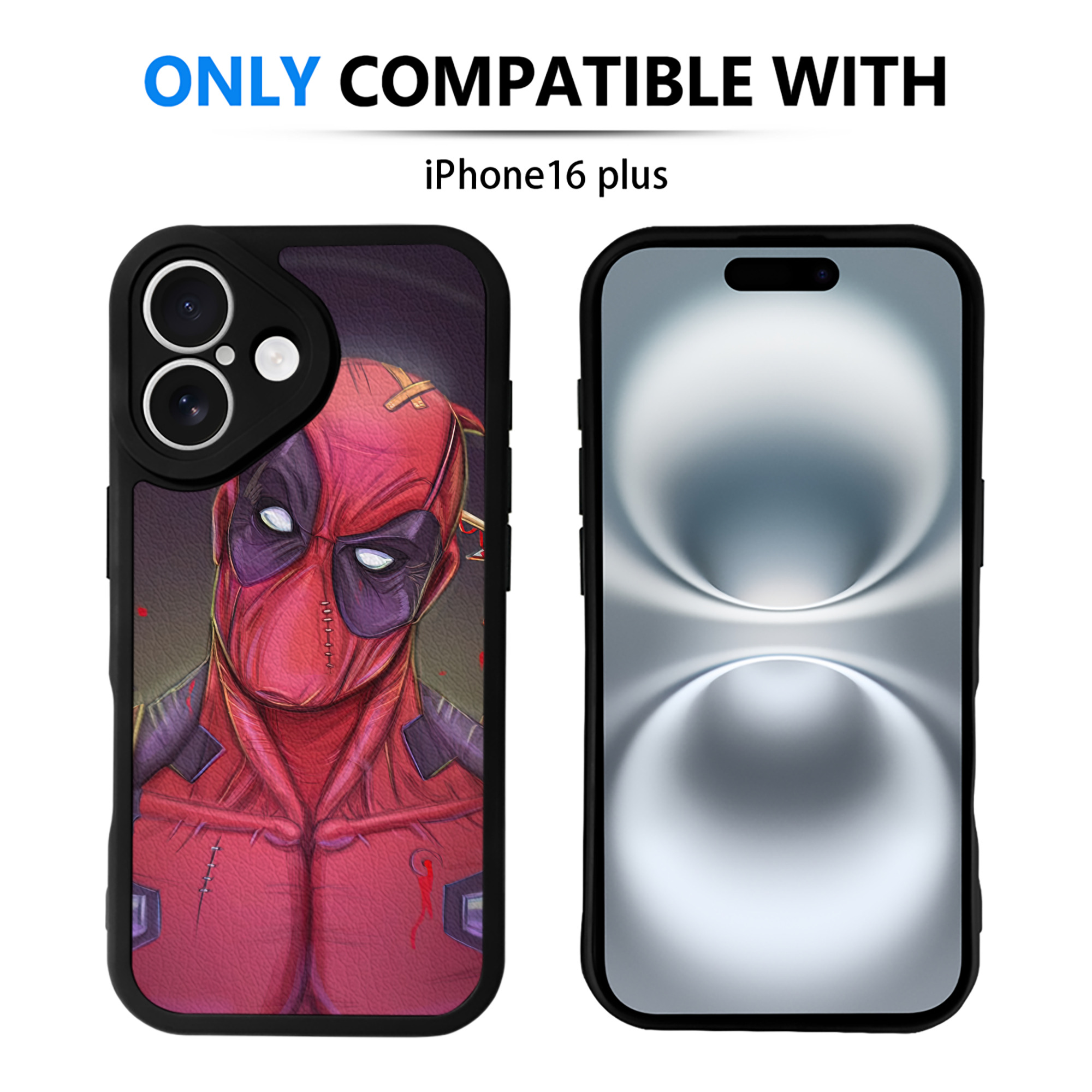 （画像用） Deadpool デッドプール 【iPhone 16シリーズ対応】シリコンスマホケース（レザー調） 材質：シリコン